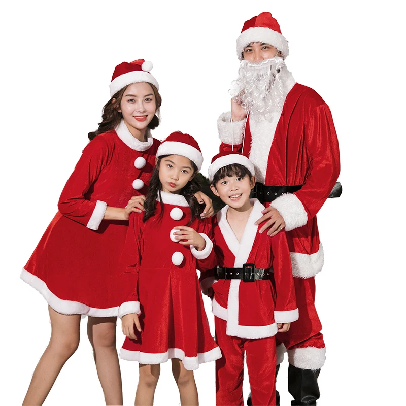 

Merry Christmas Suit! Cosplay Costumes Pleuche Santa Claus Clothes Adult/Children Unisex Festival/Party Role Play Clothing New