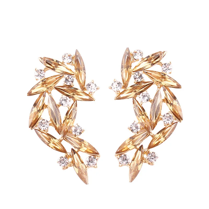 LUBOV красочные серьги-гвоздики с крыльями из бутика кристаллами женские серьги