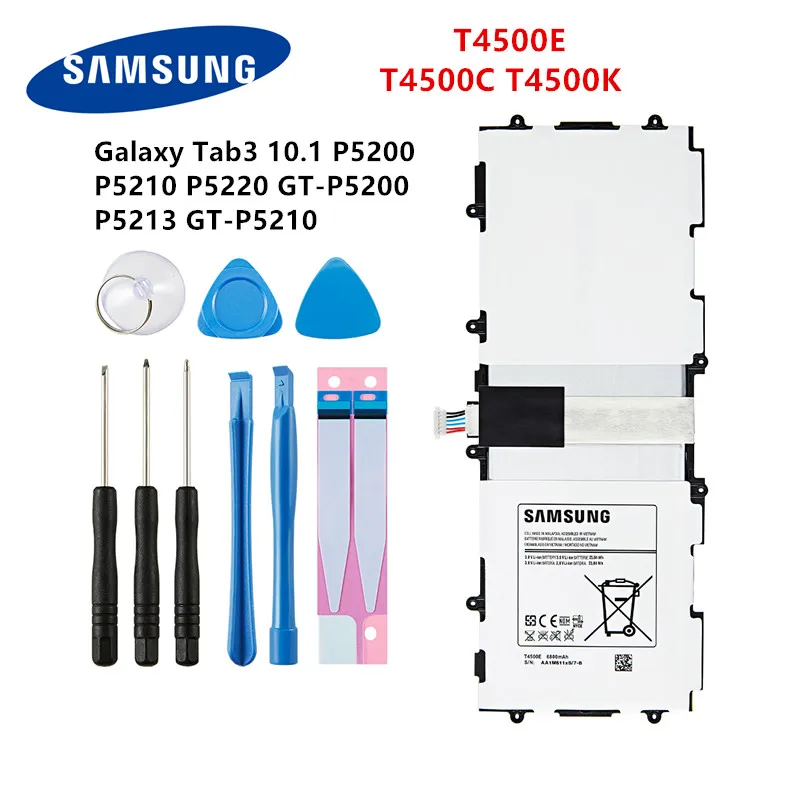 

SAMSUNG Orginal Tablet T4500C T4500E T4500K Battery 6800mAh For Samsung Galaxy Tab3 P5200 P5210 P5220 P5213 +Tools