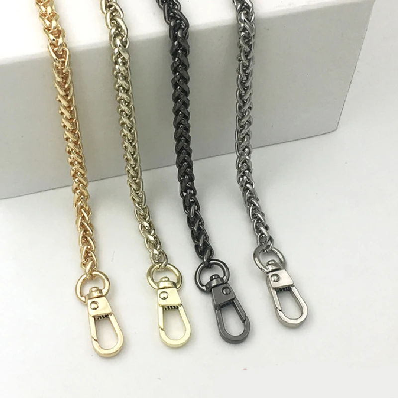 DIY 100-120cm Light 7mm Metal Replacement Shoulder Bag Chain Crossbody Bag Strap Gold Silver Bag Parts Accessories Correa Bolso