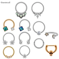 guemcal 1pcs trendy personality zircon flower nose ring exquisite piercing jewelry for human body