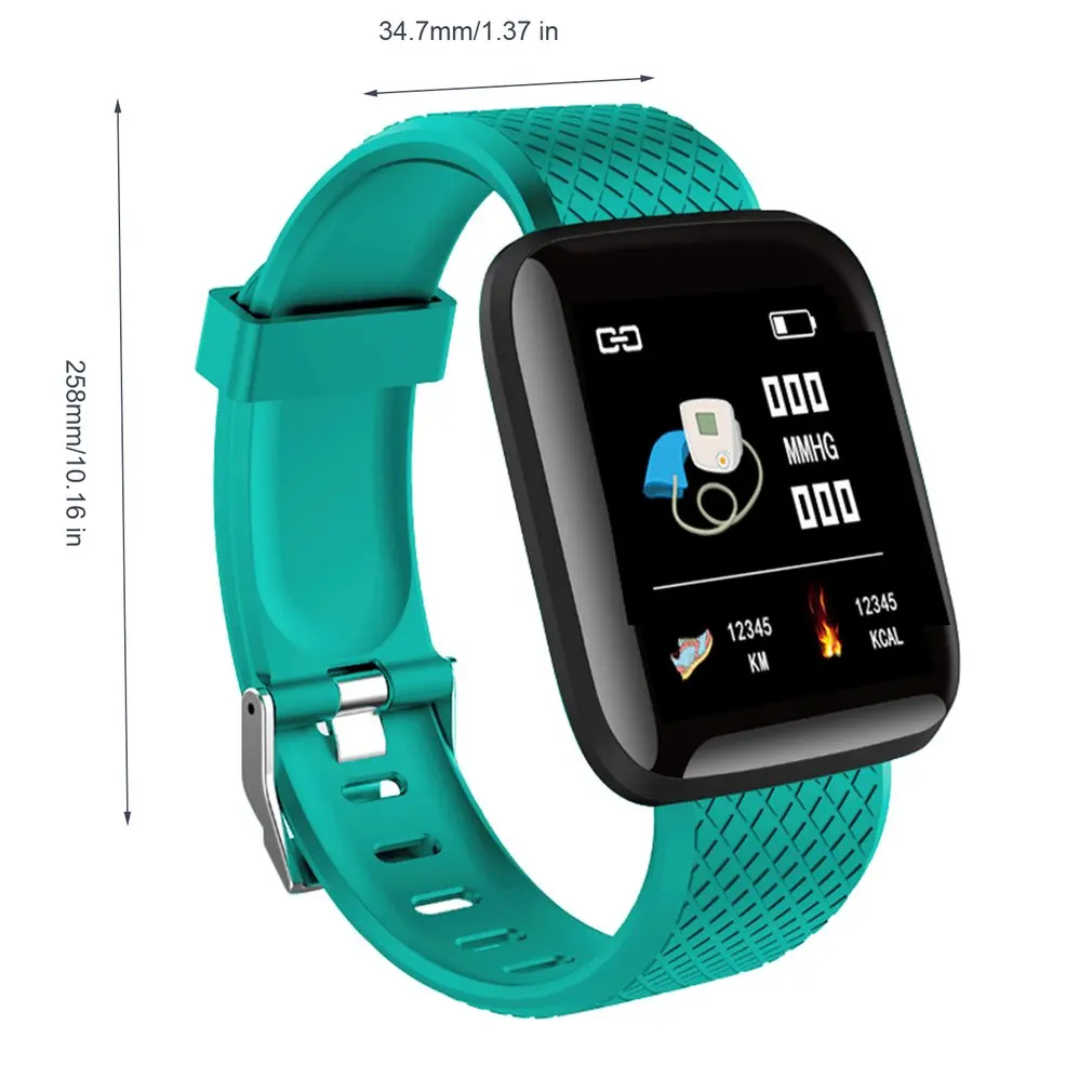 

116 Plus Smart Bracelet Fitness Tracker Heart Rate Blood Pressure Monitor Smart Band IP67 Waterproof Sports For Android Iphone