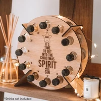 personalised oak advent calendar for miniatures holder christmas tree advent calendar alcoholic spirits bottles gin vodke whisky