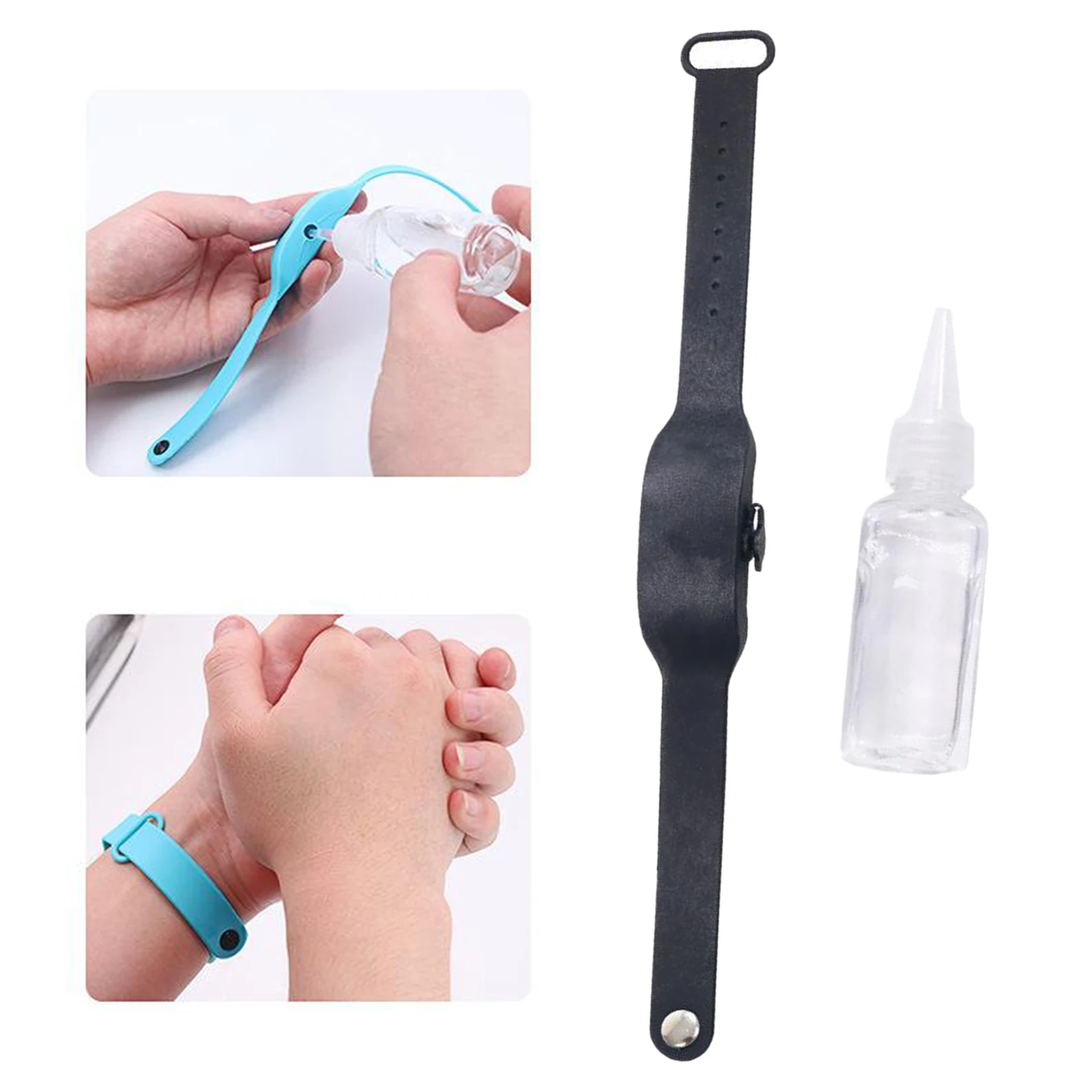 

Portable Soap Bracelet Hand Sanitizer Dispenser Band Watch Squeeze Bottles