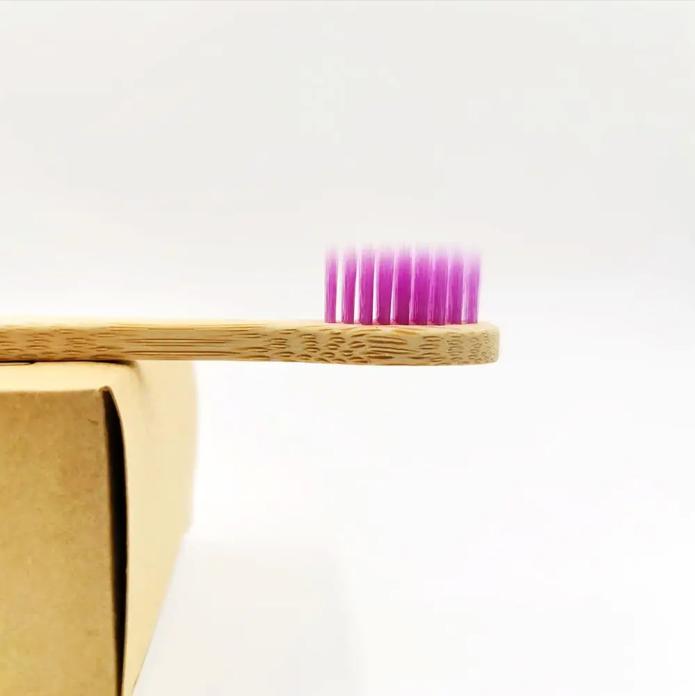 Биоразлагаемая зубная щетка из бамбука мягкая щетина экологичный натуральный