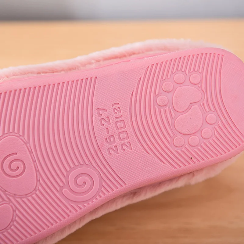 Oeak/Детские хлопковые тапочки зимние пушистые с героями мультфильмов Детская