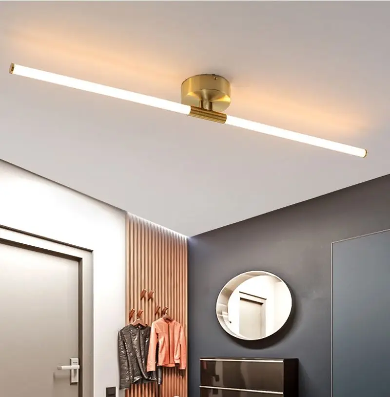 

European style gold modern led simple bedroom study wall lamp simple bedside lamp creative acrylic light guide tube living room