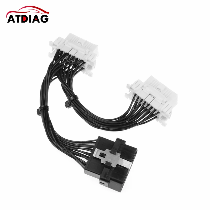1 шт. плоский лист + тонкий как лапша OBDII OBD 2 OBD2 16 Pin ELM327 Мужской Двойной Женский Y