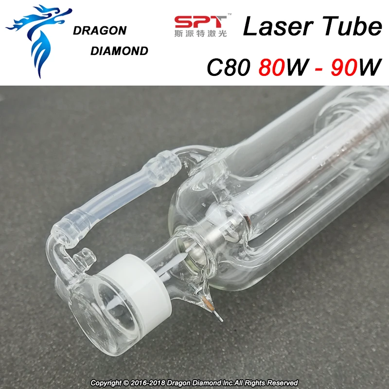 SPT C80 80 Вт CO2 лазерная трубка Деревянный чехол коробка упаковка металлическая головка диаметр. 60 мм Длина 1600 мм для Co2 лазерная резка, гравировальный станок