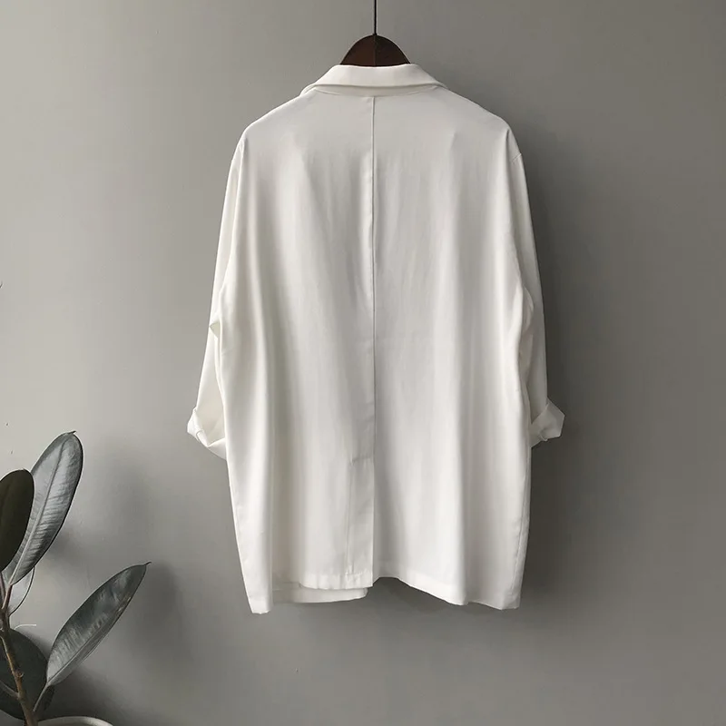Женский Повседневный Блейзер Белый Тонкий в Корейском стиле офисная одежда