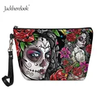 Jackherelook, женская косметичка, профессиональная косметичка, модная женская сумка на молнии с рисунком на День мертвых девушек