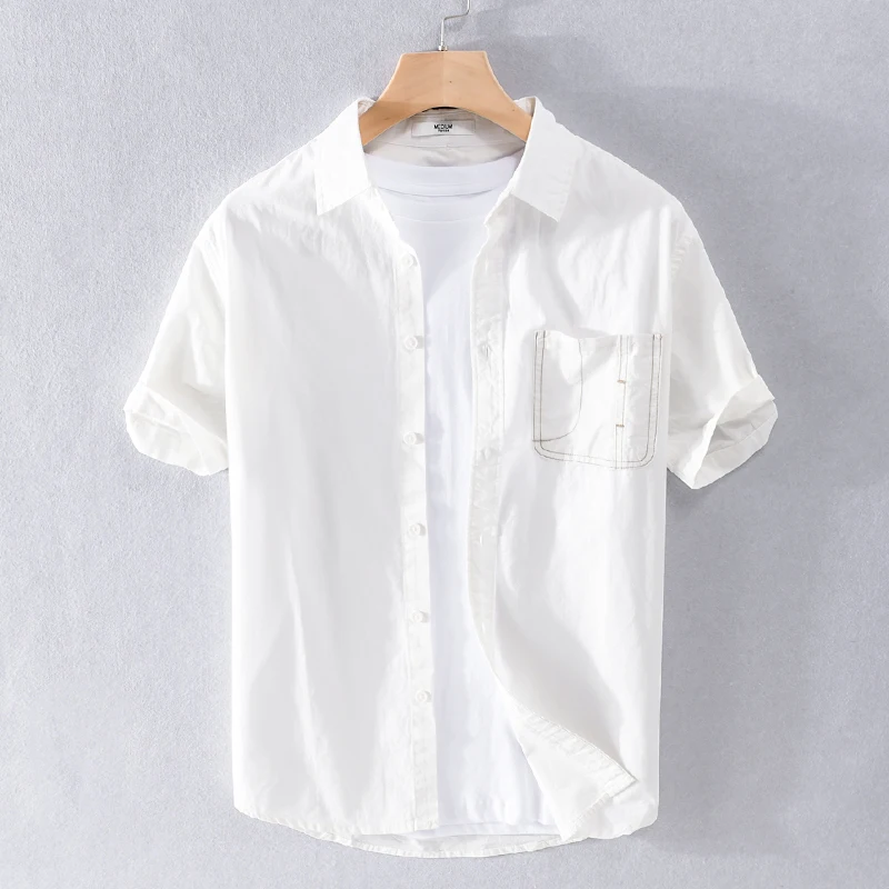 

Designer new casual short-sleeved shirts men fashion pure cotton comfortable shirt for men chemise camisa tops mens clothing