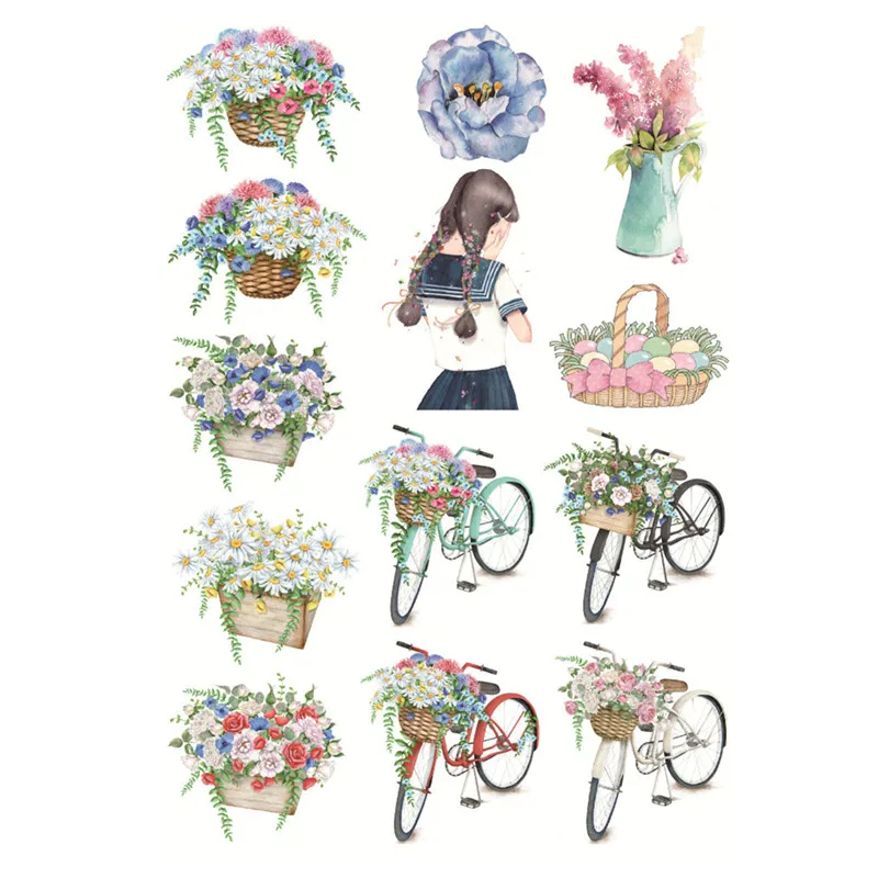 Весенние наклейки для девочек и цветов серии Скрапбукинг блокнот руководство