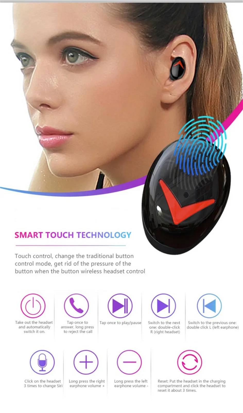 Беспроводная Bluetooth TWS гарнитура mosunx A8 с защитой от пота стерео наушники зарядной