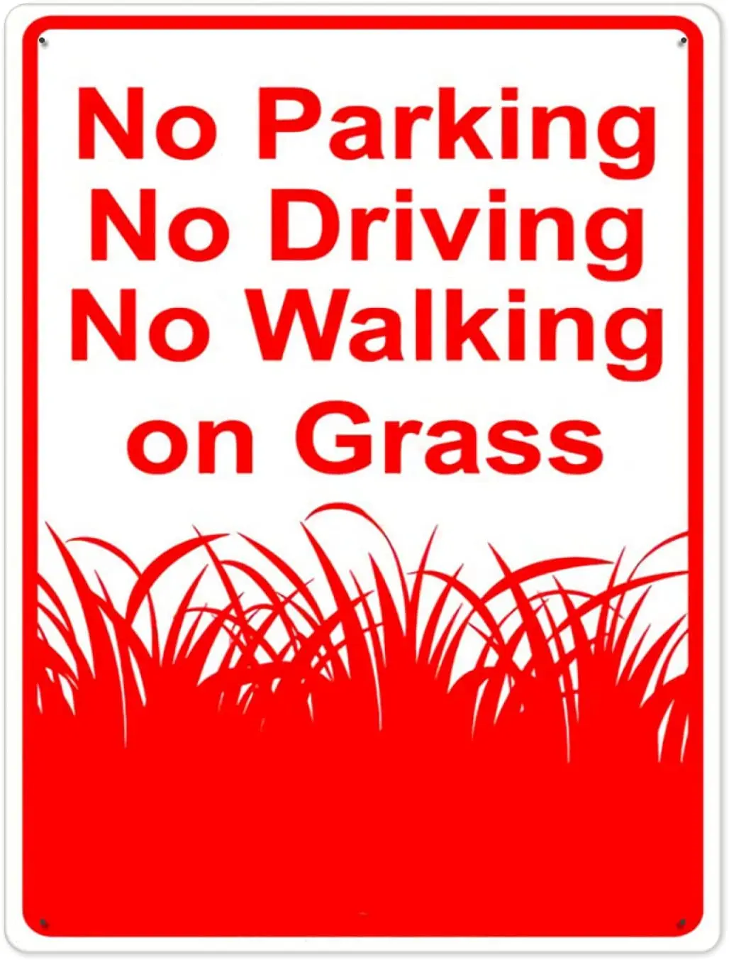

2566 Metal Signs,No Parking Driving Walking On Grass,Notice Sign Warning Sign and Logo Decoration.8x12 Inch