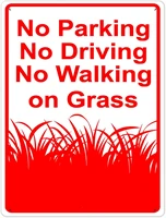 2566 metal signsno parking driving walking on grassnotice sign warning sign and logo decoration 8x12 inch