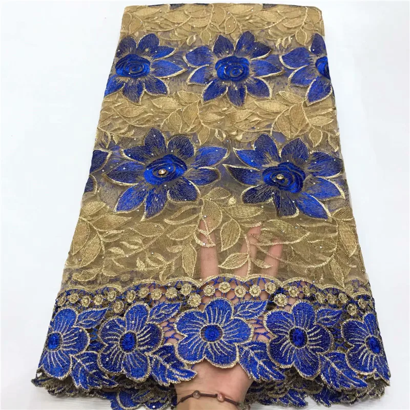 2020 розовая Высококачественная африканская кружевная ткань с большими камнями