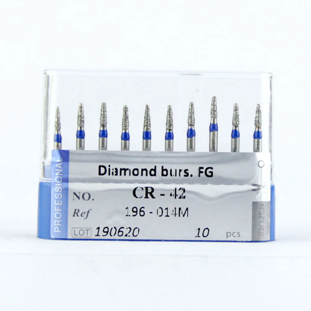 

High Speed Dental Diamond Bur FG 1.6 mm Diameter 20 PCS Drills CR Series For Resin, Porcelain, Soft Jade, Metal Dentures, Teeth