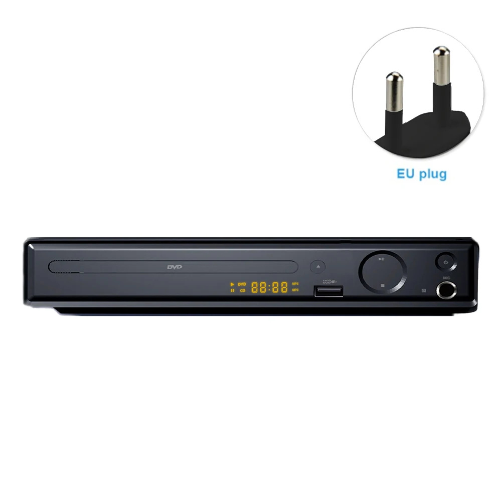 

With Remote Control USB SVCD Home Children Mini Portable Digital Display Easy Use 4K 1080P AV Output CD VCD DVD Player