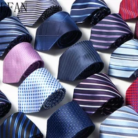 luxury fashion striped plaid mens tie red blue grey classic neck ties leisure business wedding high quality 8cm silk necktie
