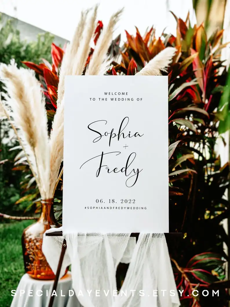 Minimalist Wedding Welcome Sign, Wedding Welcome Sign, Welcome Sign Wedding, Welcome Sign Template, Wedding Welcome Sign