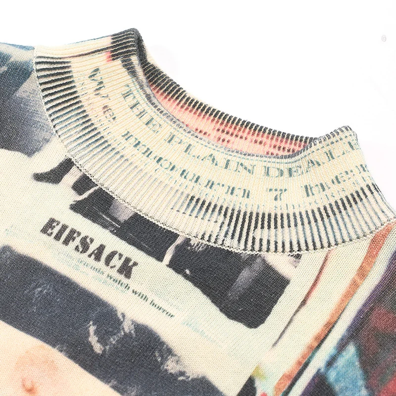 ELFSACK с рисунком, уличная одежда, вязаный пуловер, свитер, женские свитера, осень, корейский стиль, большие размеры, офисные женские базовые Топы