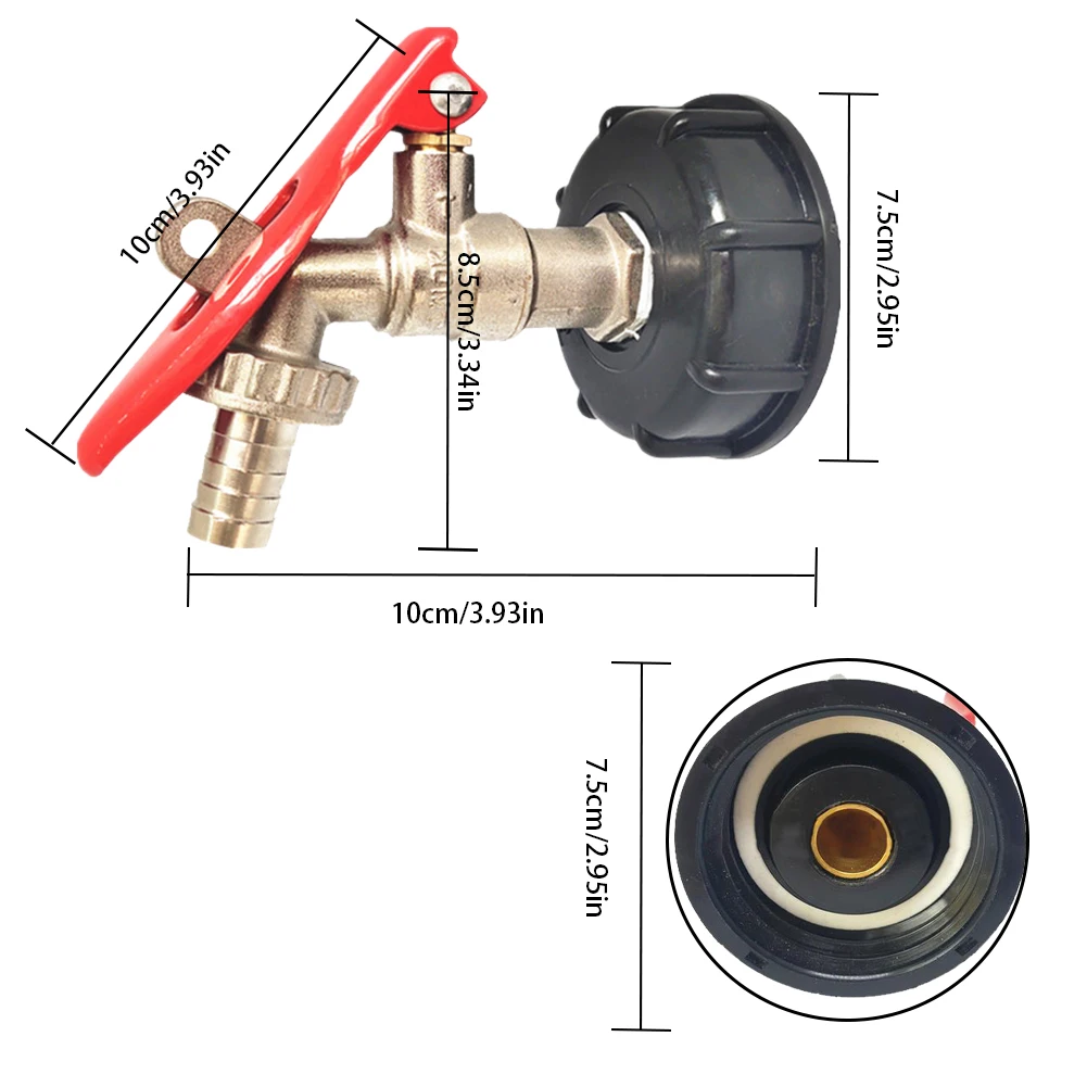 

IBC 1/2" Adapter Container IBC Tank Garden Hose Lockable Faucet Water Tank Hose Connector Replacement