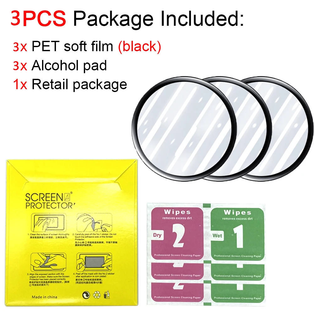 

9D Film Soft Glass For Samsung Galaxy Watch Active2 40mm 44mm strap Full Cover Curved active Screen Protective Scratch Resistant