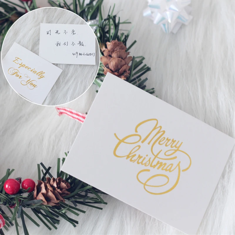 50 шт. золотые поздравительные открытки с надписью на день рождения/свадьбу