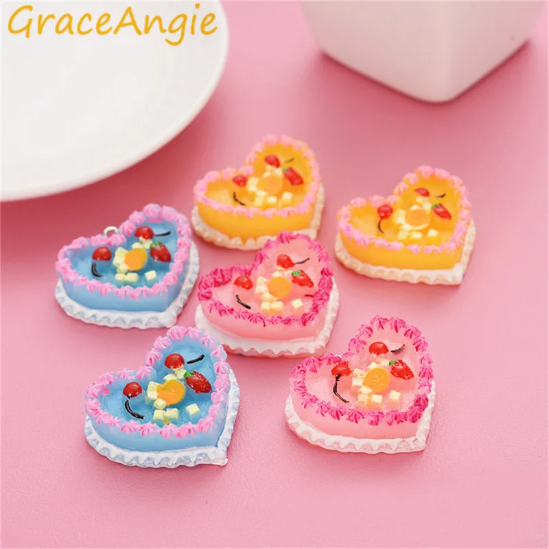 10 шт Сердце Любовь Торт Фрукты ожерелье амулеты еда и напитки ювелирные изделия