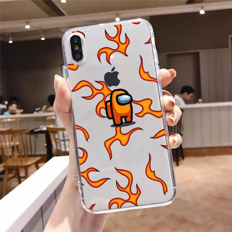 

cute cartoon game among us Phone Case Transparent soft For iphone 5 5s 5c se 6 6s 7 8 11 12 plus mini x xs xr pro max