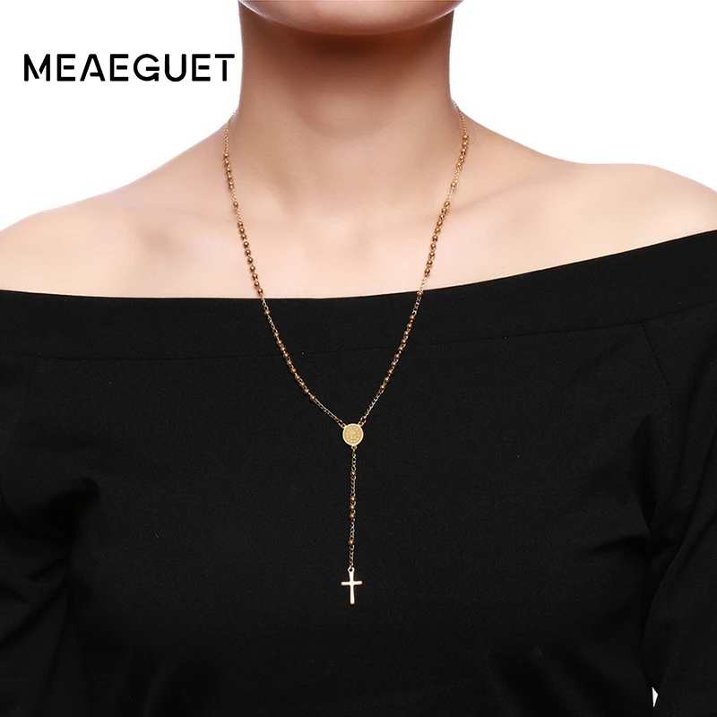 Цепочка Из Нержавеющей Стали Meaeguet подвеска в виде креста цепочка из бисера