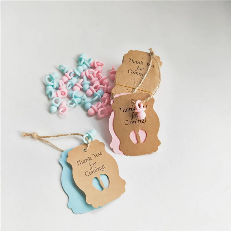 25 шт./компл. Baby Shower Спасибо, что заглянули к крафт Бумага бирка с мини соски-пустышки бирки для упаковки День рождения Дети-S