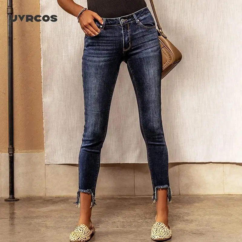 

Fall/winter Fashion Pencil Sexy Denim Buttocks Torn Pants Women