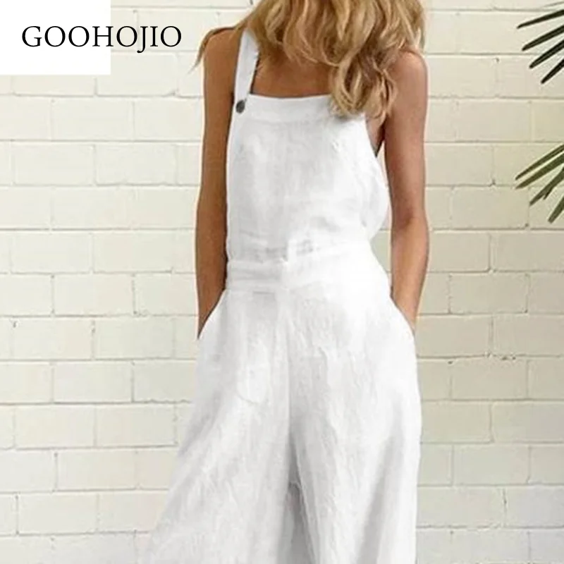 

GOOHOJIO 2021 New Spring Autumn Wide Leg Pants Women Jumpsuits Fashionable Jumpsuits Women Solid Color Jumpsuits for Ladies