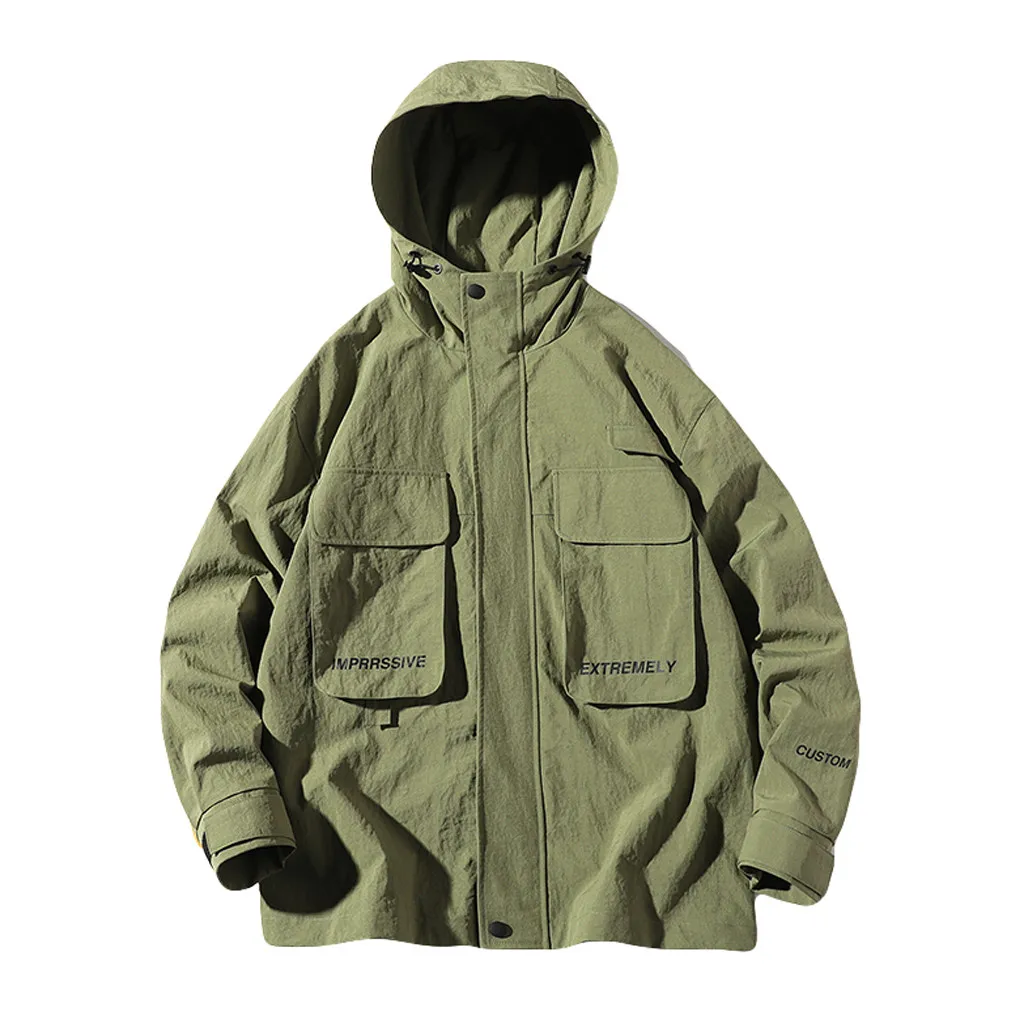 SAGACE Новая мужская повседневная куртка-бомбер с капюшоном Весна Осень Хип-хоп