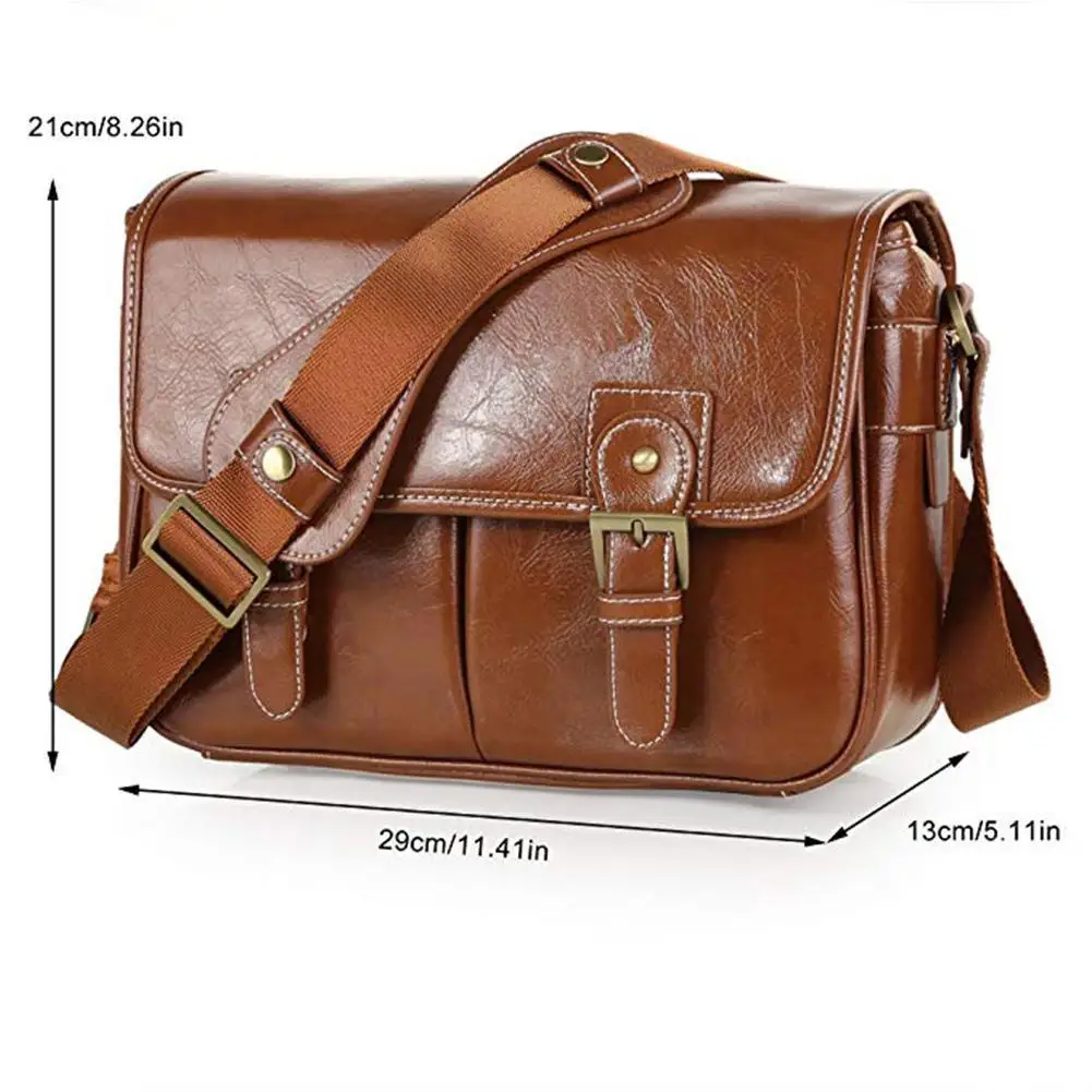 luxury pu leather camera bag leather single waterproof bags shoulder inner retro fashion camera dslr bag messenger s9v4 free global shipping
