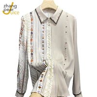 silk long sleeve blouse womens tops shirts 2021 fashion office lady silk lapel collar new shirts blouse