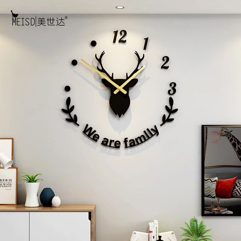 Большие настенные часы MEISD зеркальные сделай сам с наклейками кварцевые