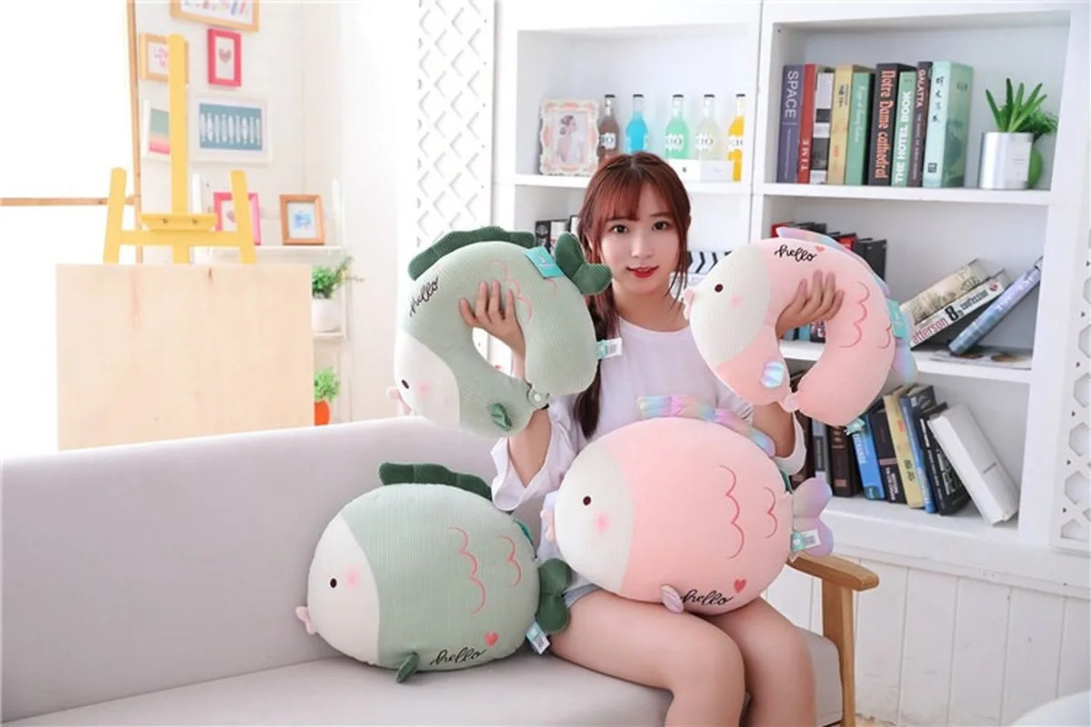 Новинка 2019 u-образная Подушка милая цветная рыбка подушка для шеи плюшевая офиса