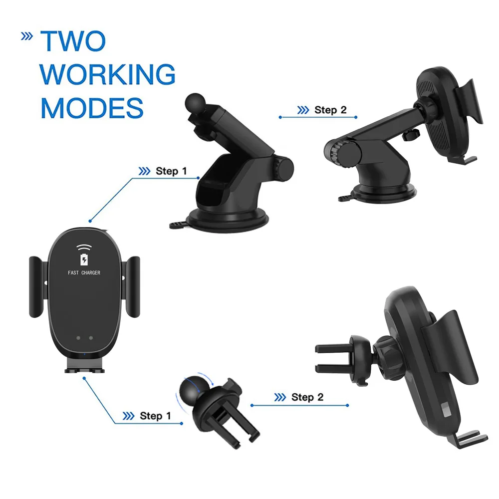 Автоматический зажим автомобильное крепление Qi Беспроводное зарядное