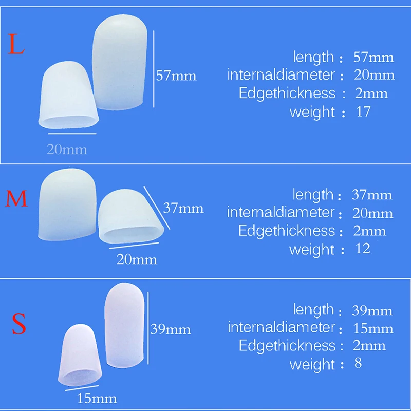 S/M/L силиконовый большой носок крышка пальцы рук и ног глаз блистер защищает мысок