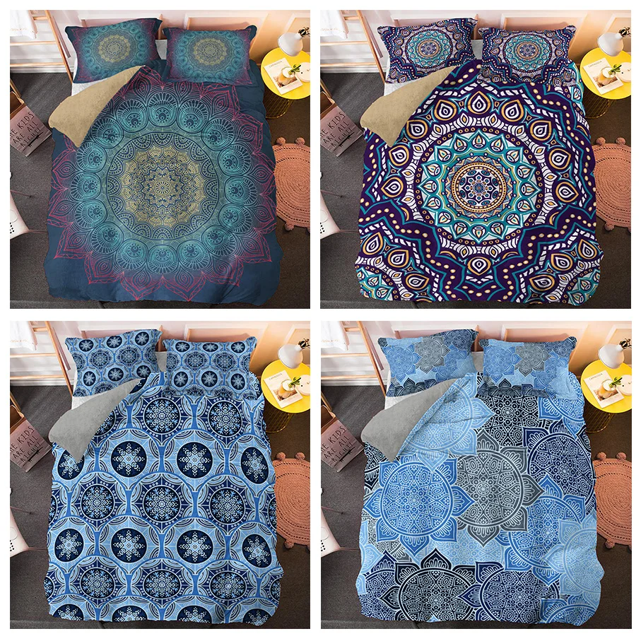Комплект постельного белья с индийской мандалой для дома 2/3 шт. пододеяльник