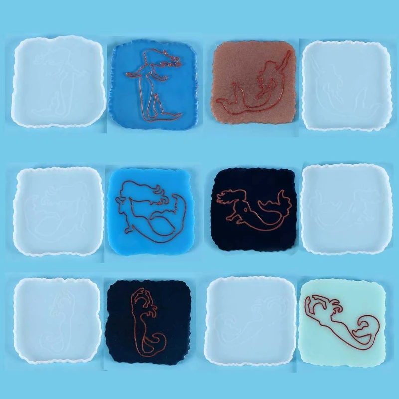 

Coaster Storage Box Crystal Epoxy Mould Square Coaster Resin Mold for DIY Crafts