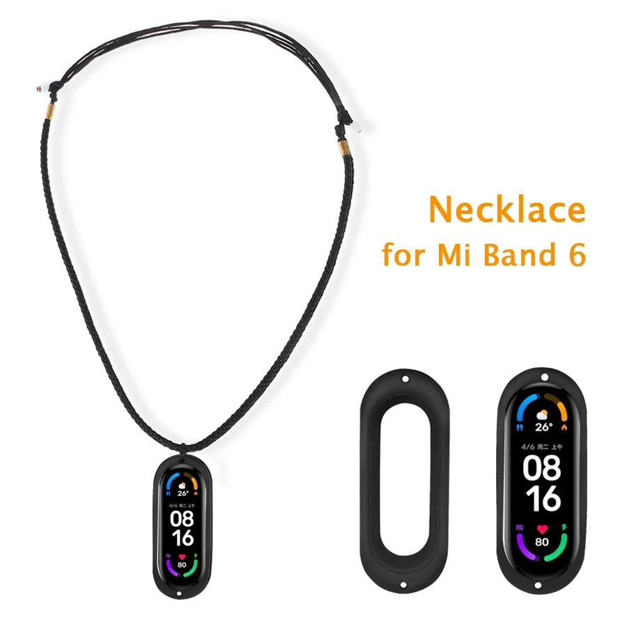Для браслета Mi Band 6 браслет DIY вязаное ожерелье с резиновым подвесным держателем