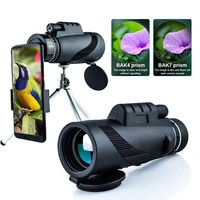 Powerful 80X100 Monocular Telescope Phone Camera Zoom Starscope Tripod Telescope Phone Clip For Outdoor Camping Accessories