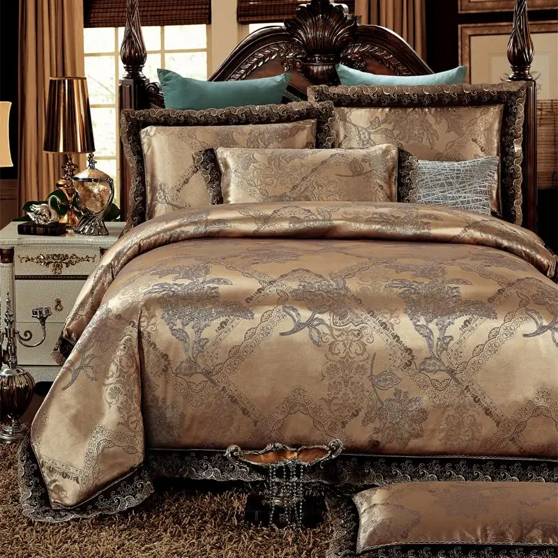 42 4 шт. Европейский стиль шелк тутового шелкопряда Комплект постельного белья