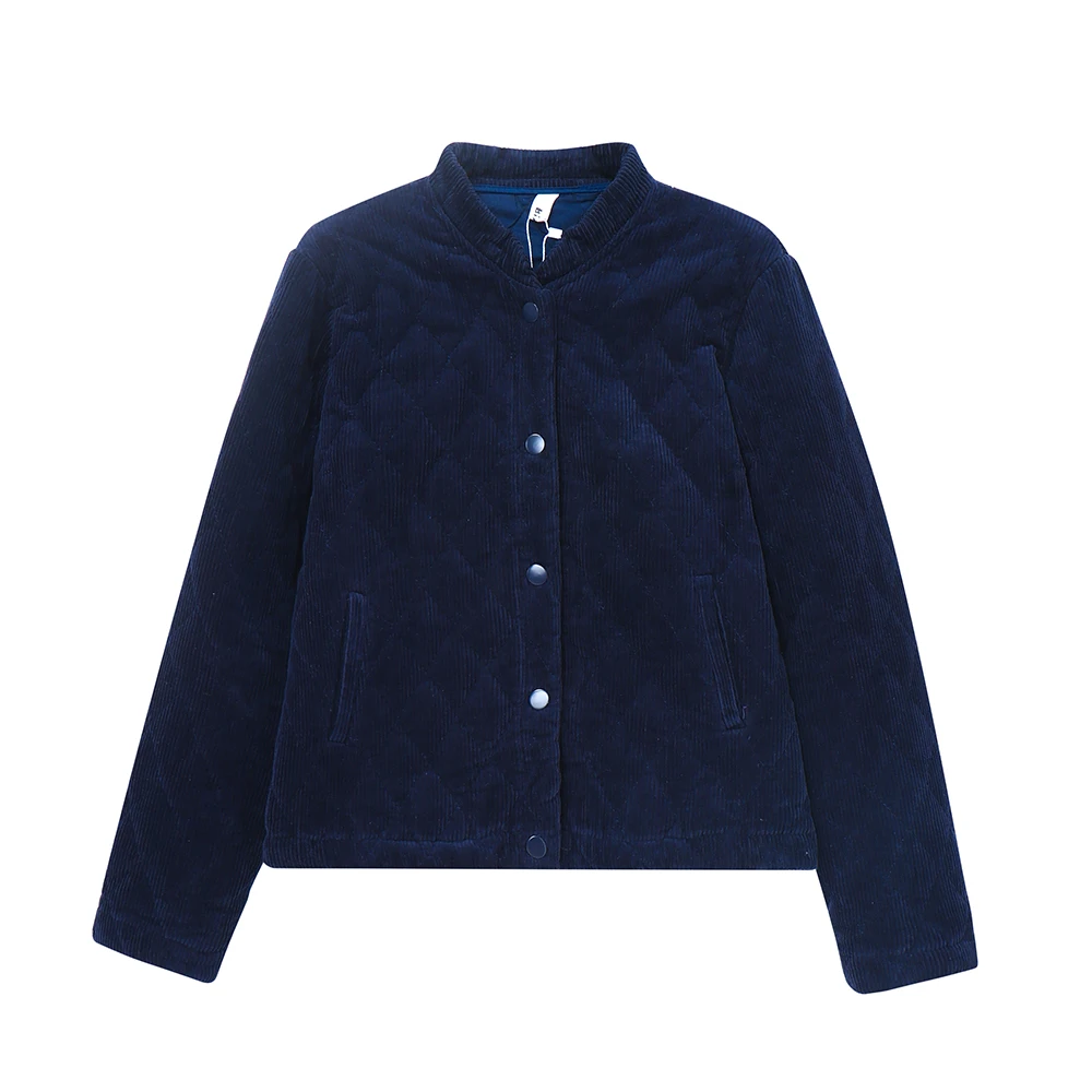 

Corduroy Short Coat for Women 2020 Autumn and Winter New Artistic Retro Loose Casual Cotton Padded Thickened Slimming Small