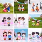 2 шт.компл. милые влюбленные парные фигурки миниатюры Сказочный Садовый Гном моховые террариумы из смолы домашнее украшение