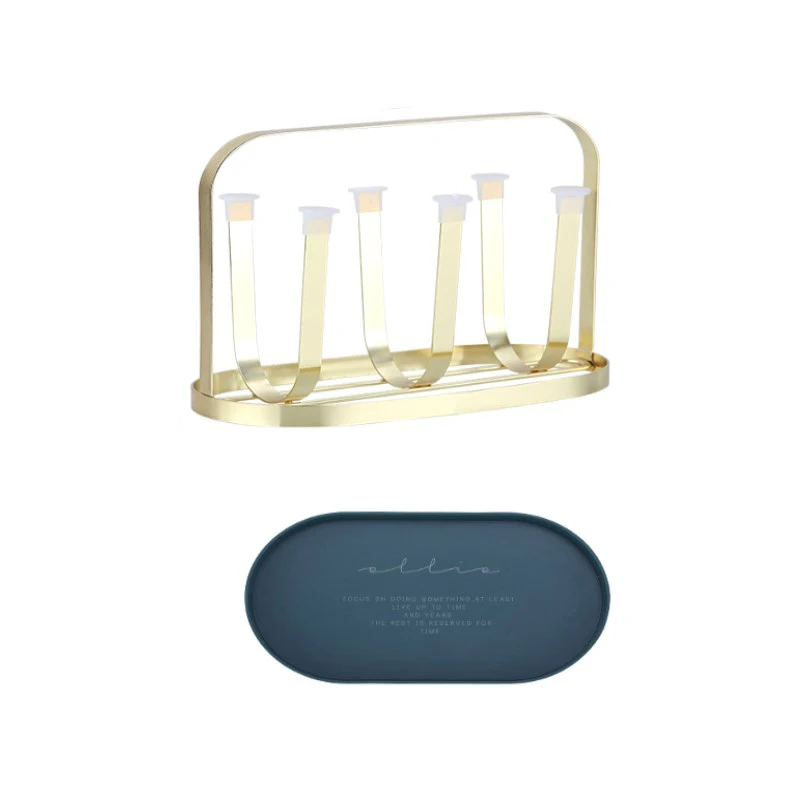 

Nordic Cup Holder Creative Handle Design Water Cup Rack Upside Down Cup Drain Holder With Tray Kitchen Cup Decor Storage Rack